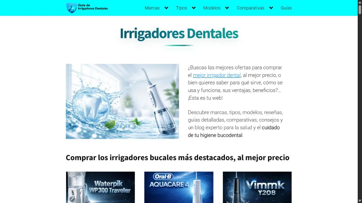 Arquitectura de contenidos de LosIrrigadoresDentales.com
